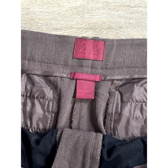212 Collection Women's Brown Dress Pants Curvy 16 - Picture 4 of 6